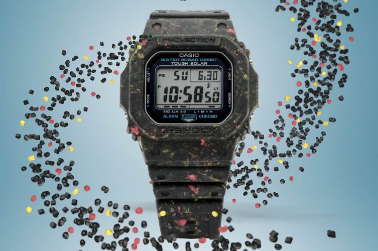 G-SHOCK G5600BG-1 é feito de resina reciclada proveniente de resíduos na produção de relógios Casio