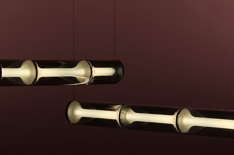 Este design de iluminação exclusivo estabelece uma conexão entre música e sopro de vidro